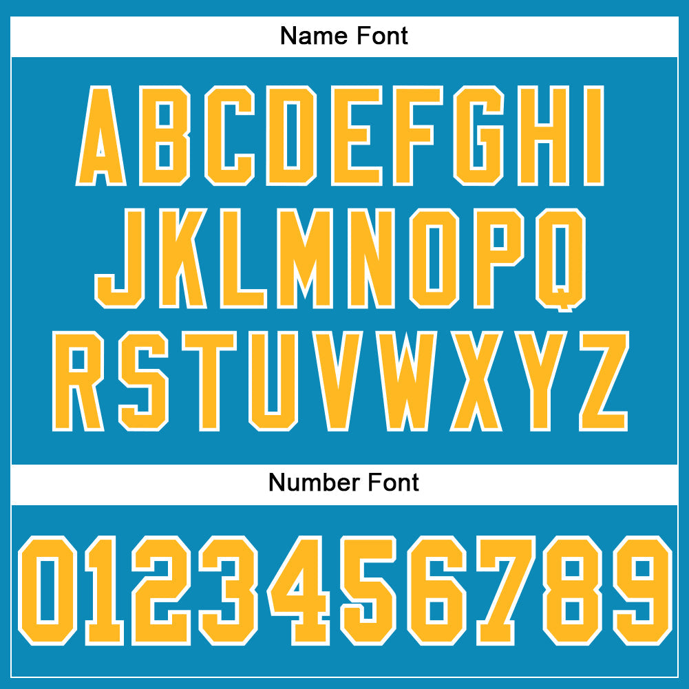 Custom Panther Blue Gold-White Mesh Authentic Football Jersey - Sky-Custom