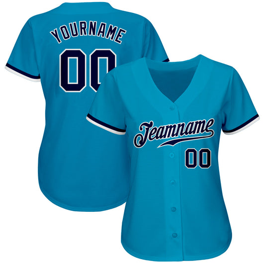 Custom Panther Blue Navy-White Authentic Baseball Jersey - Sky-Custom
