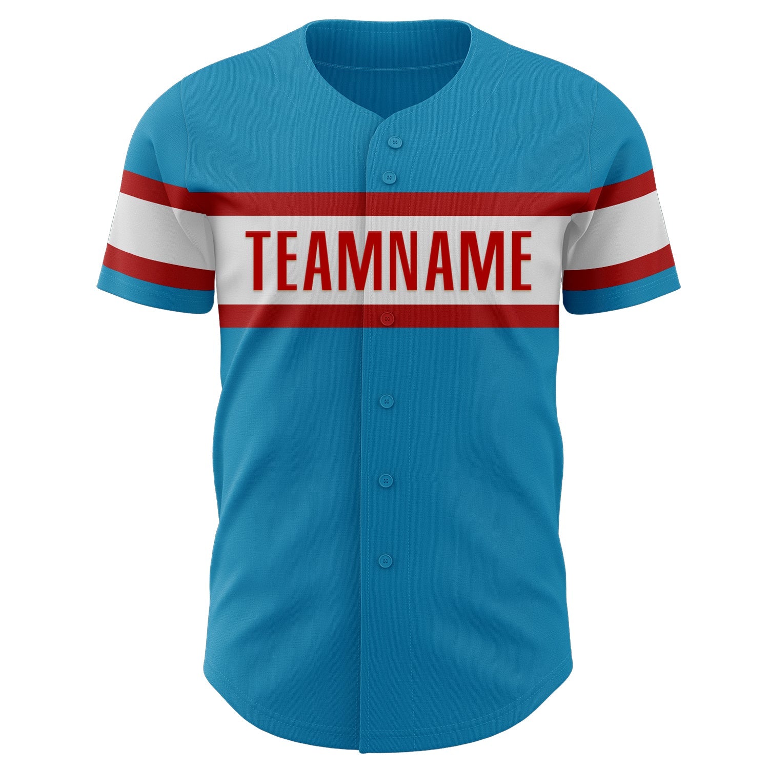 Custom Panther Blue White-Red Authentic Baseball Jersey - Sky-Custom
