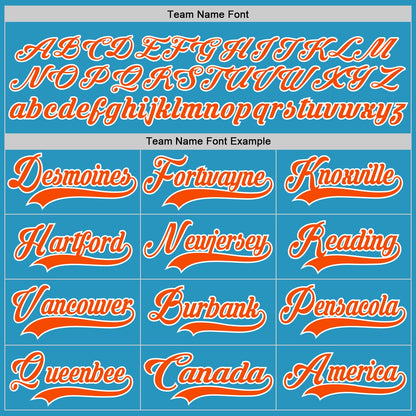Custom Panther Blue Orange-White Hockey Lace Neck Jersey - Sky-Custom
