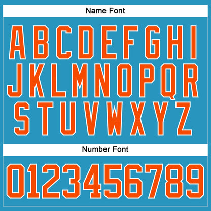 Custom Panther Blue Orange-White Hockey Lace Neck Jersey - Sky-Custom