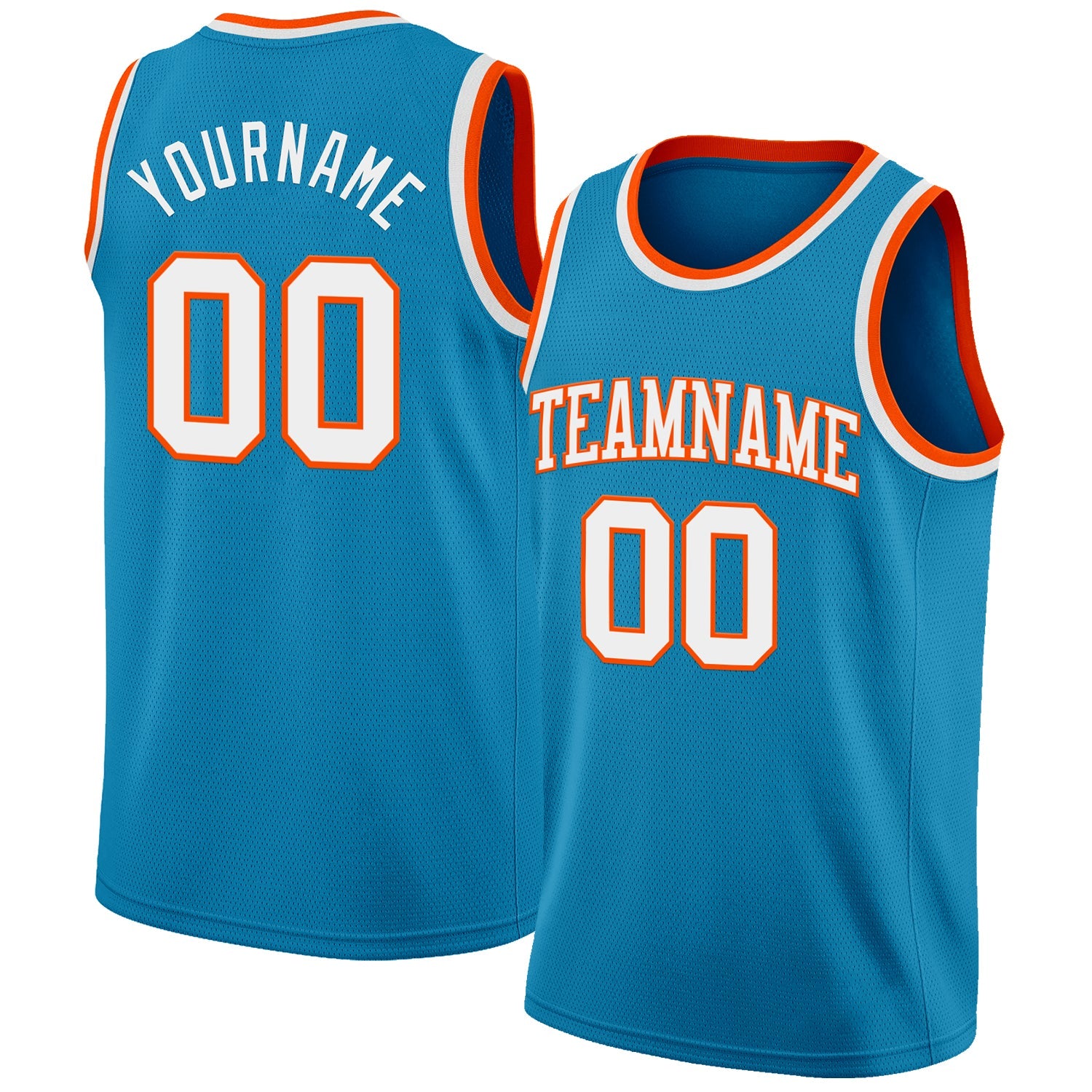 Custom Panther Blue White-Orange Authentic Basketball Jersey - Sky-Custom