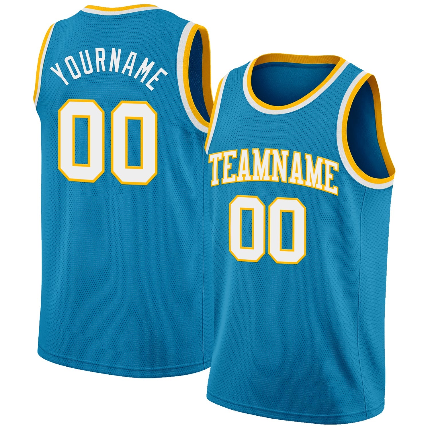 Custom Panther Blue White-Gold Authentic Basketball Jersey - Sky-Custom