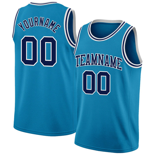 Custom Panther Blue Navy-White Authentic Basketball Jersey - Sky-Custom