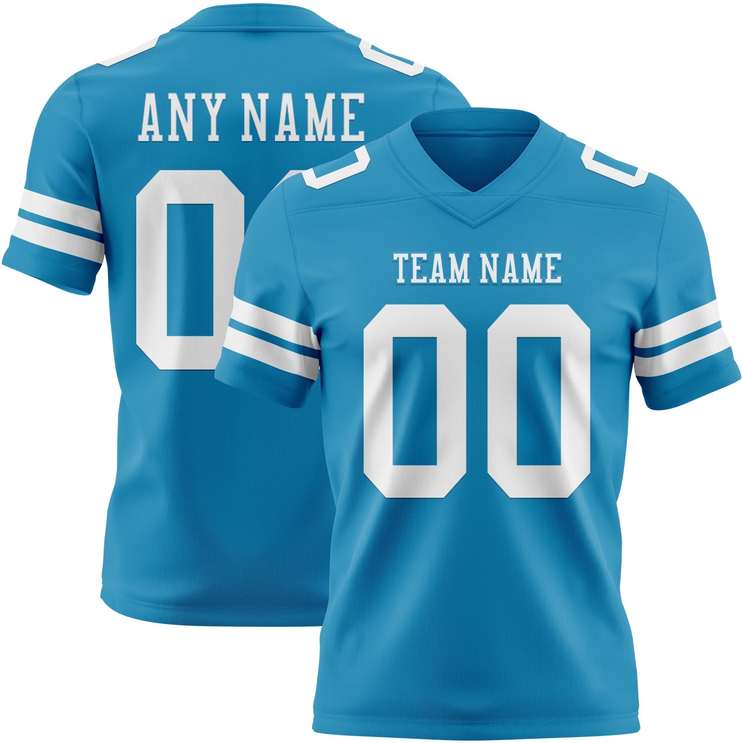 Custom Panther Blue White Mesh Authentic Football Jersey - Sky-Custom