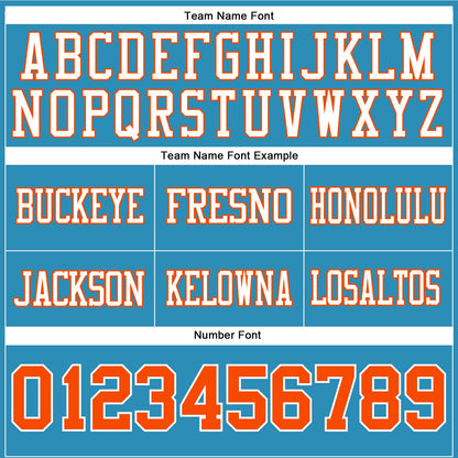 Custom Panther Blue Orange-White Mesh Authentic Football Jersey - Sky-Custom