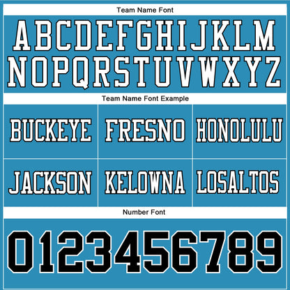 Custom Panther Blue Black-White Mesh Authentic Football Jersey - Sky-Custom