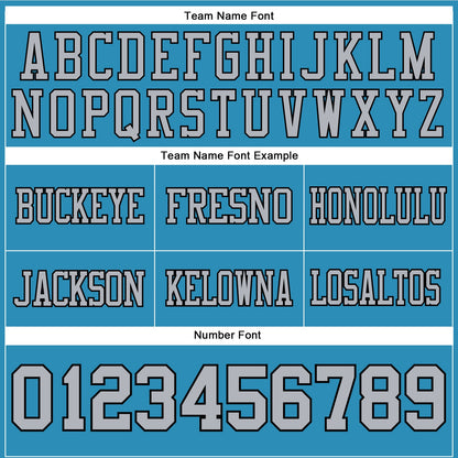 Custom Panther Blue Gray-Black Mesh Authentic Football Jersey - Sky-Custom