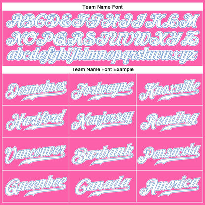 Custom Pink White-Light Blue Authentic Baseball Jersey - Sky-Custom