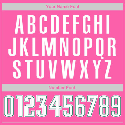 Custom Pink White-Kelly Green Authentic Baseball Jersey - Sky-Custom