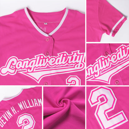 Custom Pink Pink-Purple Authentic Baseball Jersey - Sky-Custom