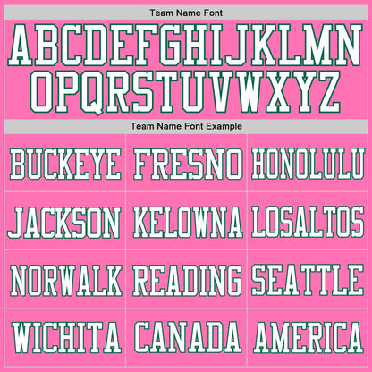 Custom Pink White-Kelly Green Mesh Authentic Football Jersey - Sky-Custom