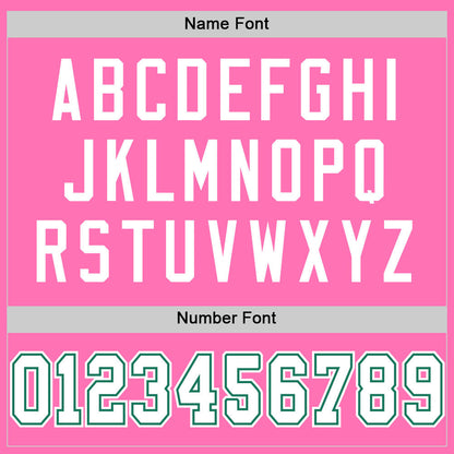 Custom Pink White-Kelly Green Mesh Authentic Football Jersey - Sky-Custom