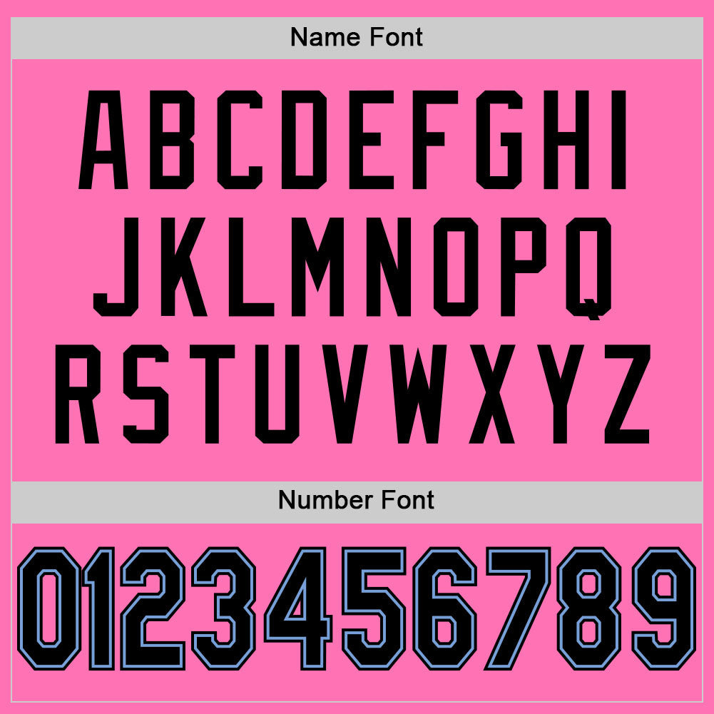 Custom Pink Black-Light Blue Mesh Authentic Football Jersey - Sky-Custom