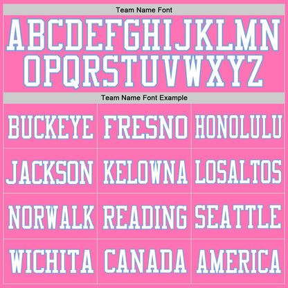 Custom Pink White-Light Blue Mesh Authentic Football Jersey - Sky-Custom