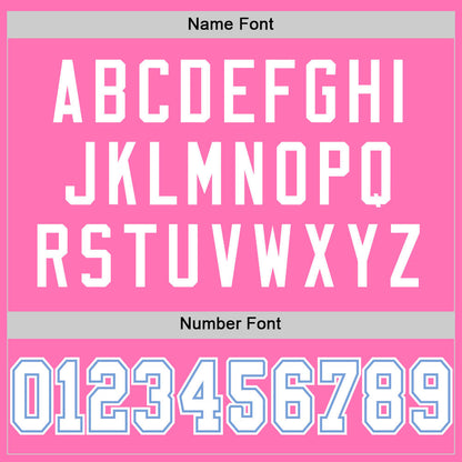 Custom Pink White-Light Blue Mesh Authentic Football Jersey - Sky-Custom