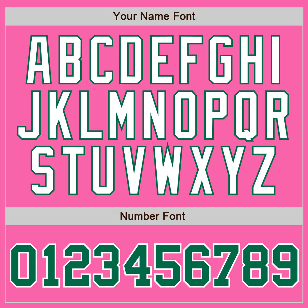 Custom Pink White Pinstripe Kelly Green-White Authentic Baseball Jersey - Sky-Custom