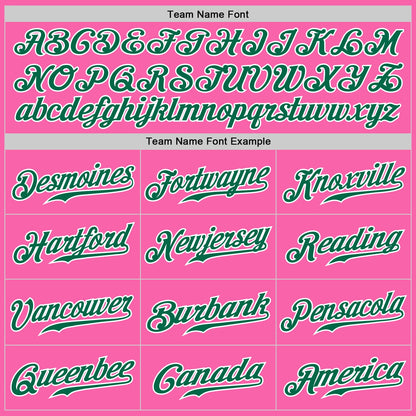 Custom Pink White Pinstripe Kelly Green-White Authentic Baseball Jersey - Sky-Custom