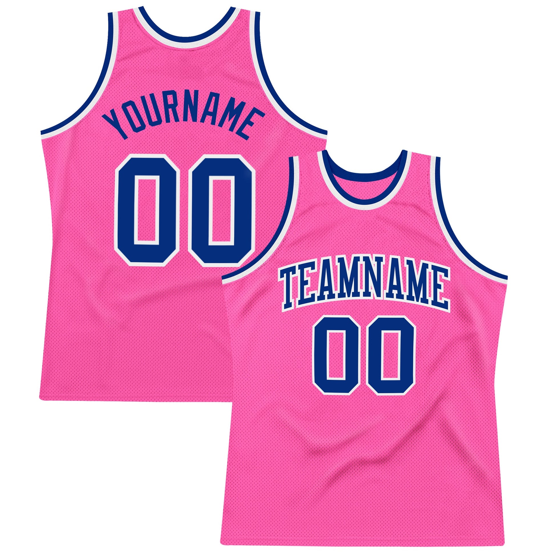 Custom Pink Royal-White Authentic Throwback Basketball Jersey - Sky-Custom