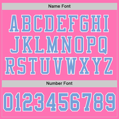 Custom Pink Light Blue-White Mesh Authentic Football Jersey - Sky-Custom