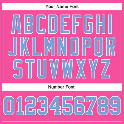 Custom Pink Light Blue-White Authentic Throwback Basketball Jersey - Sky-Custom