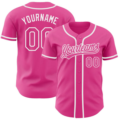 Custom Pink Pink-White Authentic Baseball Jersey - Sky-Custom
