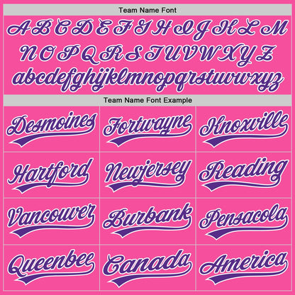 Custom Pink Purple-White Authentic Baseball Jersey - Sky-Custom