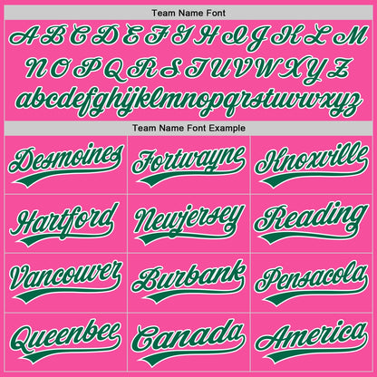 Custom Pink Kelly Green-White Authentic Baseball Jersey - Sky-Custom