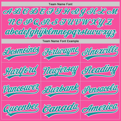 Custom Pink Teal-White Authentic Baseball Jersey - Sky-Custom