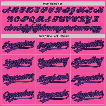 Custom Pink Purple-Black Authentic Baseball Jersey - Sky-Custom