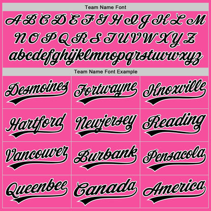 Custom Pink Black-White Authentic Baseball Jersey - Sky-Custom