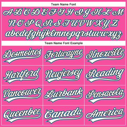 Custom Pink White Pinstripe Sky Blue Authentic Baseball Jersey - Sky-Custom