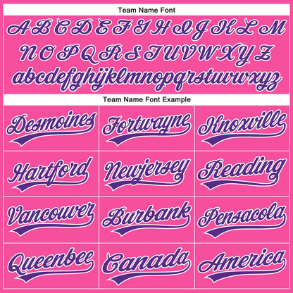 Custom Pink White Pinstripe Purple Authentic Baseball Jersey - Sky-Custom