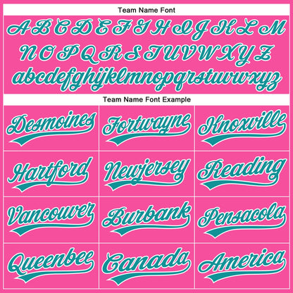 Custom Pink White Pinstripe Teal Authentic Baseball Jersey - Sky-Custom
