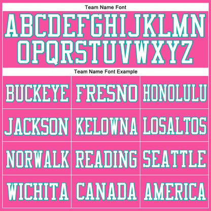 Custom Pink White-Aqua Mesh Authentic Football Jersey - Sky-Custom