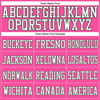 Custom Pink White-Green Mesh Authentic Football Jersey - Sky-Custom