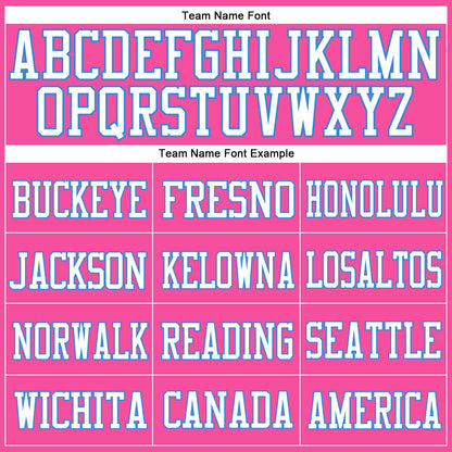 Custom Pink White-Powder Blue Mesh Authentic Football Jersey - Sky-Custom