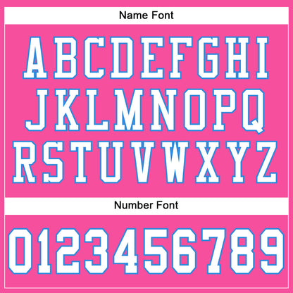 Custom Pink White-Powder Blue Mesh Authentic Football Jersey - Sky-Custom