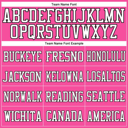 Custom Pink White-Black Mesh Authentic Football Jersey - Sky-Custom