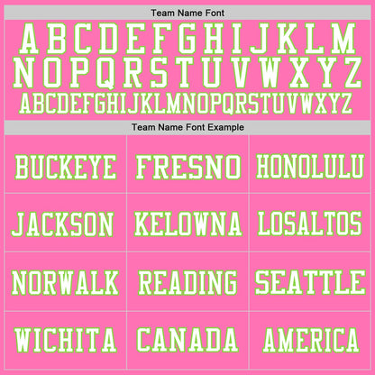 Custom Pink Neon Green-White Mesh Authentic Football Jersey - Sky-Custom