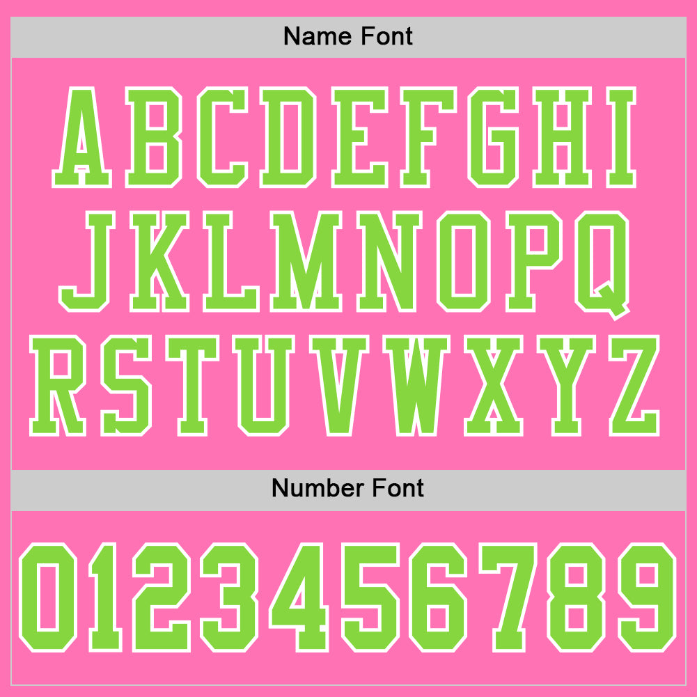 Custom Pink Neon Green-White Mesh Authentic Football Jersey - Sky-Custom