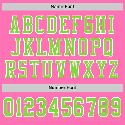 Custom Pink Neon Green-White Mesh Authentic Football Jersey - Sky-Custom