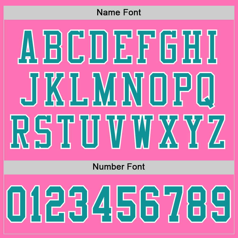 Custom Pink Teal-White Mesh Authentic Football Jersey - Sky-Custom