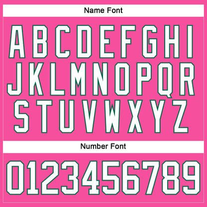 Custom Pink White-Kelly Green Hockey Lace Neck Jersey - Sky-Custom