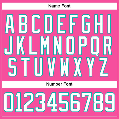 Custom Pink White-Aqua Hockey Lace Neck Jersey - Sky-Custom