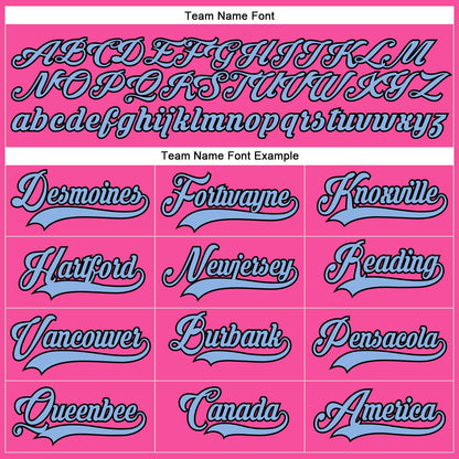 Custom Pink Light Blue-Black Hockey Lace Neck Jersey - Sky-Custom
