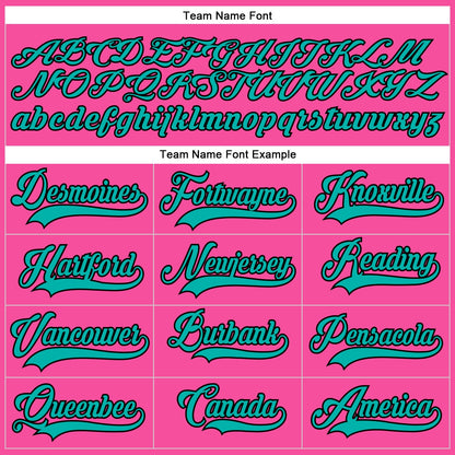 Custom Pink Aqua-Black Hockey Lace Neck Jersey - Sky-Custom