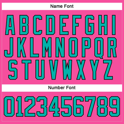 Custom Pink Aqua-Black Hockey Lace Neck Jersey - Sky-Custom