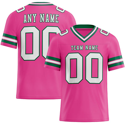 Custom Pink White-Kelly Green Mesh Authentic Football Jersey - Sky-Custom