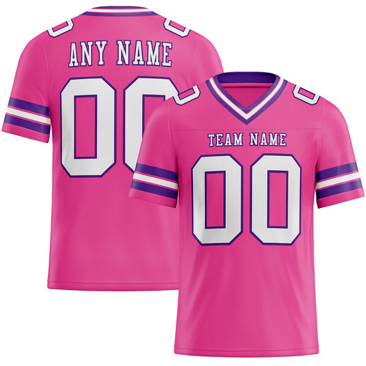 Custom Pink White-Purple Mesh Authentic Football Jersey - Sky-Custom